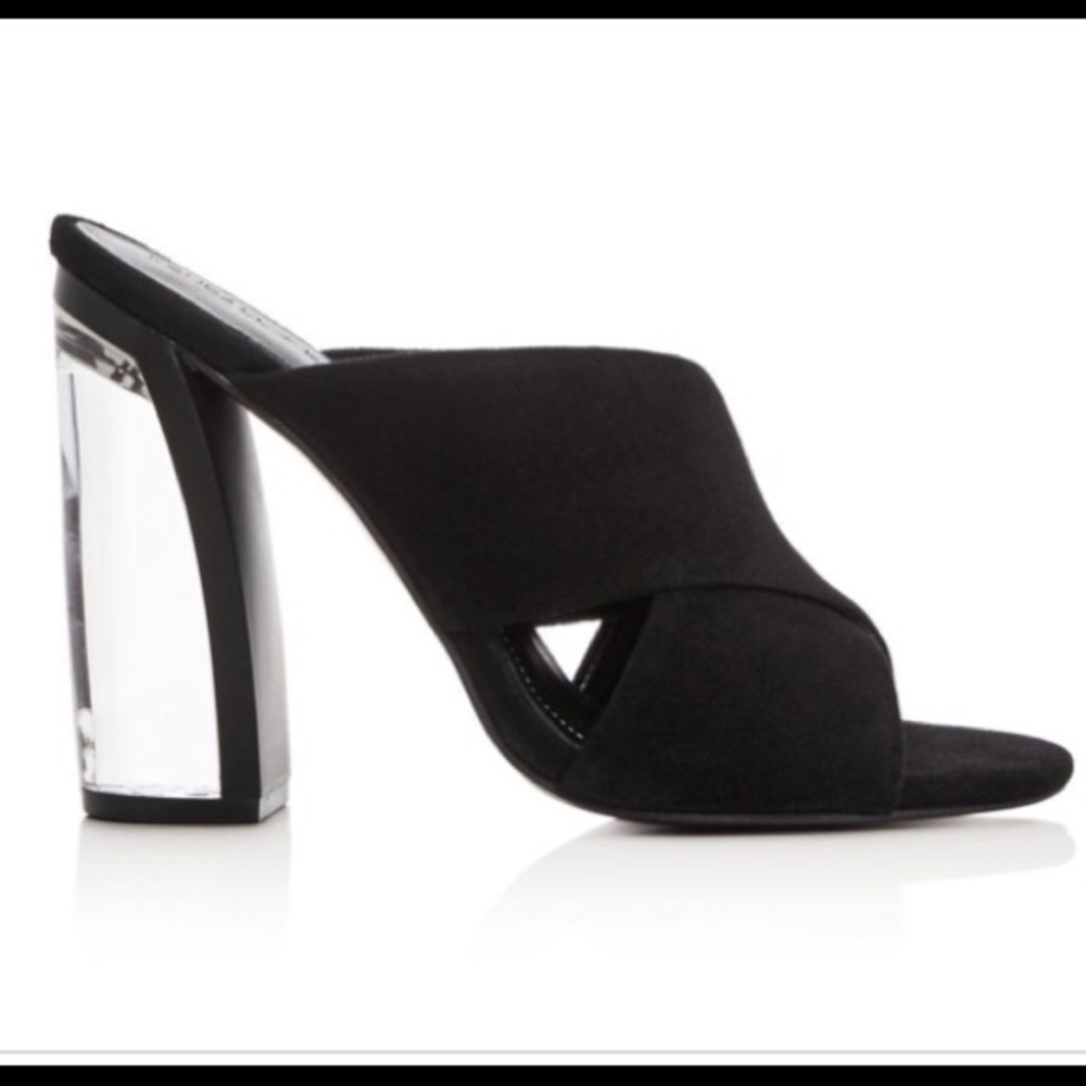 Kendall + Kylie Black Karmen Lucite Heel. SIZE 9